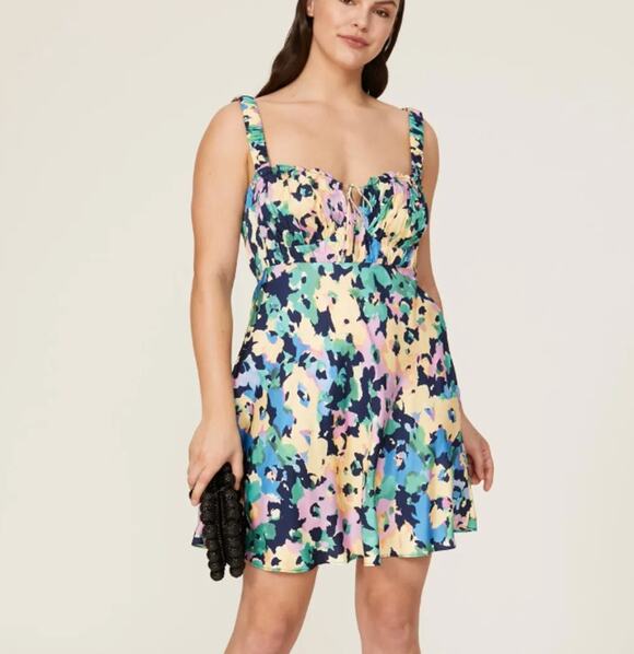NICHOLAS Dresses & Skirts - Nicholas Blue Pink Floral Mini Dress Size 18 Sundress Y2K Vacation Designer $365